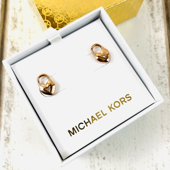 Michael Kors Jewelry - Michael Kors Gold Tone Heart Stud Earrings